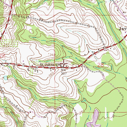 Topographic Map of Saint Johns Cemetery, AL