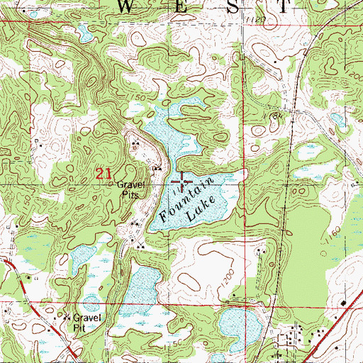 Topographic Map of Fountain Lake, WI
