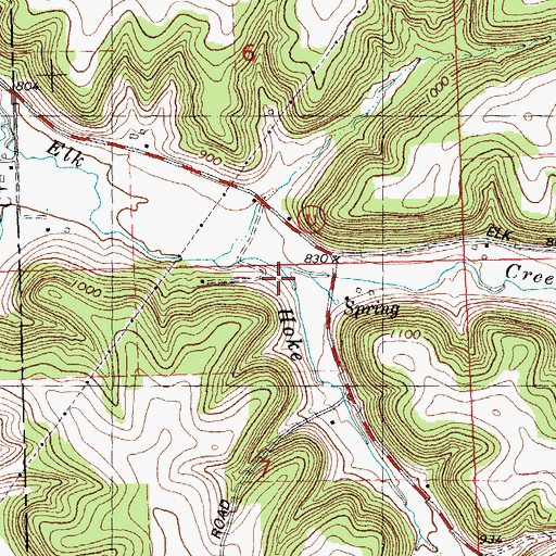 Topographic Map of Hoke Creek, WI