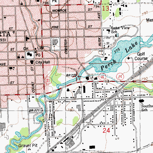 Topographic Map of Farmers Valley Creek, WI