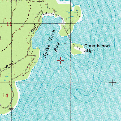 Topographic Map of Spike Horn Bay, WI