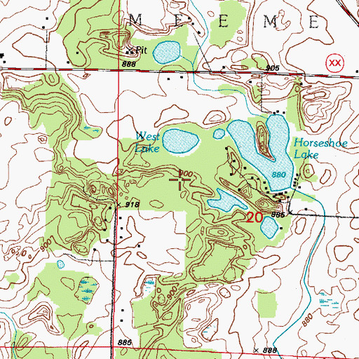 Topographic Map of West Lake, WI