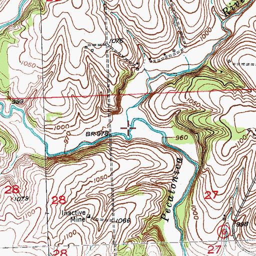 Topographic Map of Livingston Branch, WI