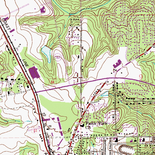 Topographic Map of Simply Southern Shopping Center, AL