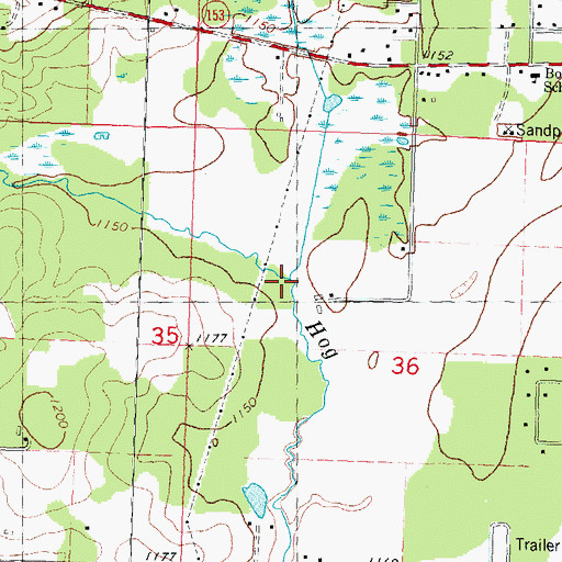 Topographic Map of Iron Creek, WI