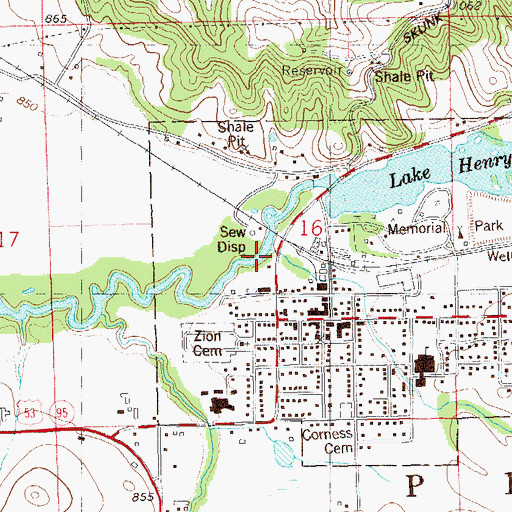 Topographic Map of Tappen Coulee Creek, WI