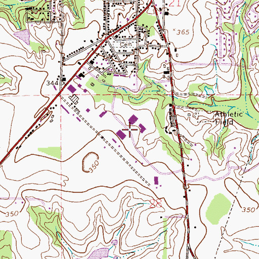 Topographic Map of South Industrial Park, AL