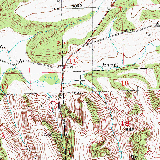 Topographic Map of Badger Hollow Creek, WI