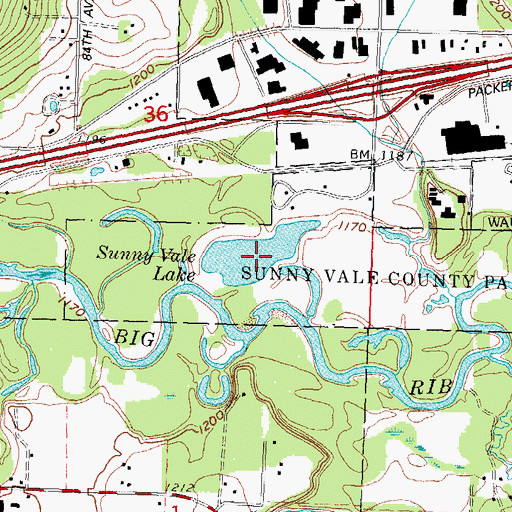Topographic Map of Sunny Vale Lake, WI