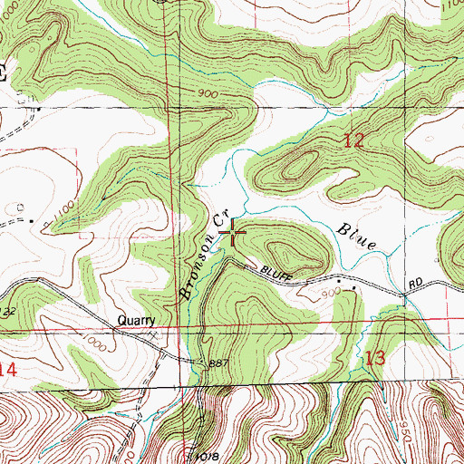 Topographic Map of Bronson Creek, WI