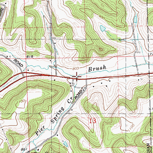 Topographic Map of Pier Spring Creek, WI