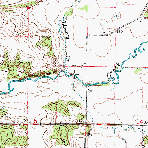 Topographic Map of Dunphy Branch, WI