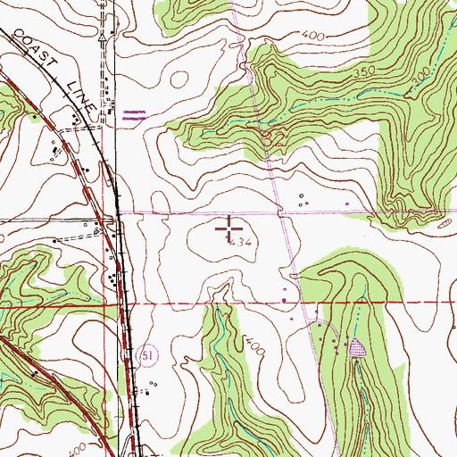 Topographic Map of Yancy Parker Industrial Park, AL