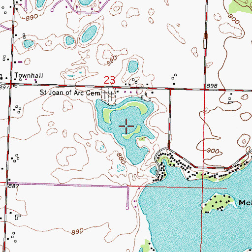 Topographic Map of Tamarack Lake, WI