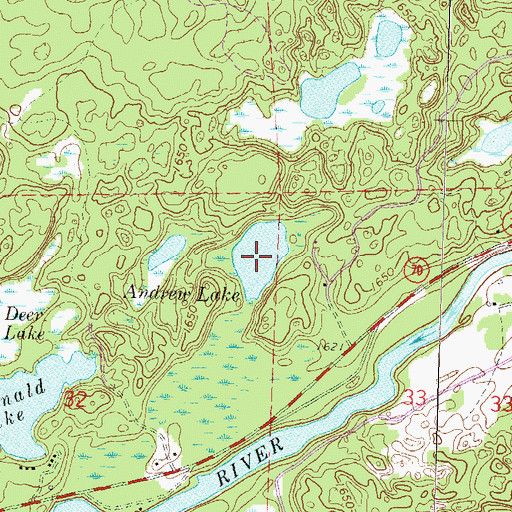 Topographic Map of Andrew Lake, WI