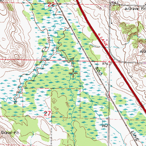 Topographic Map of Allenton Creek, WI