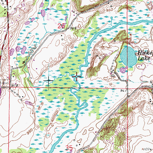 Topographic Map of Flynn Creek, WI