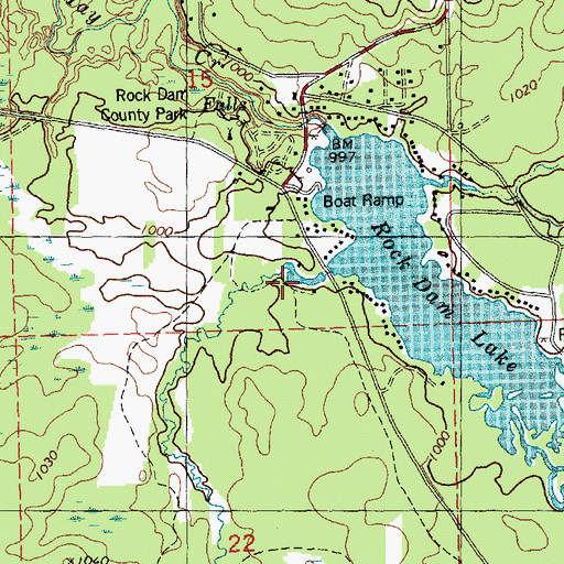 Topographic Map of Windy Run, WI