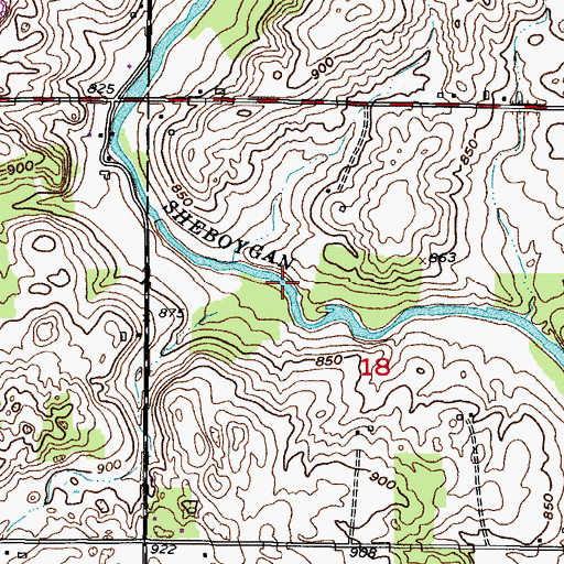 Topographic Map of Schuett Creek, WI
