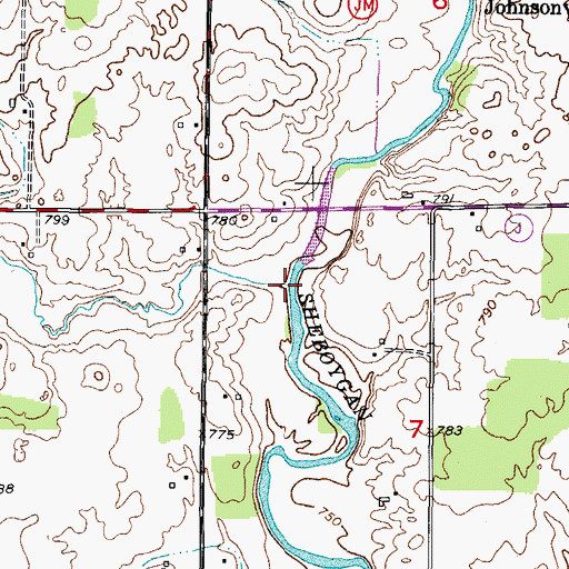 Topographic Map of Otter Creek, WI