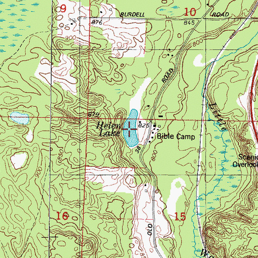 Topographic Map of Helen Lake, WI