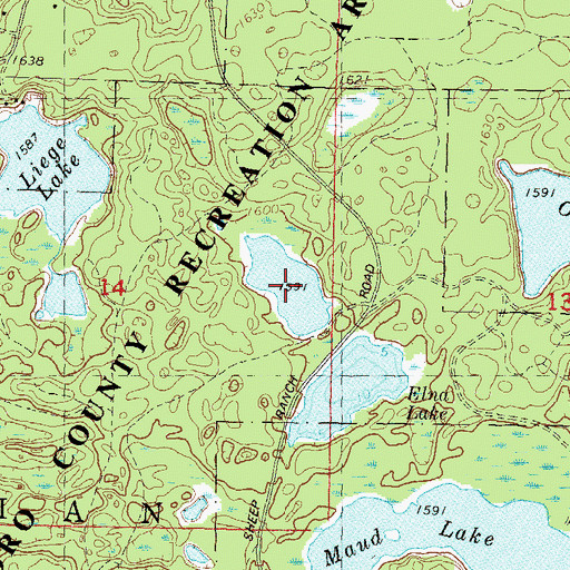 Topographic Map of Lorraine Lake, WI