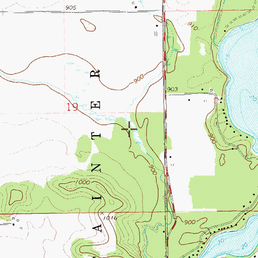 Topographic Map of Little Lambs Creek, WI