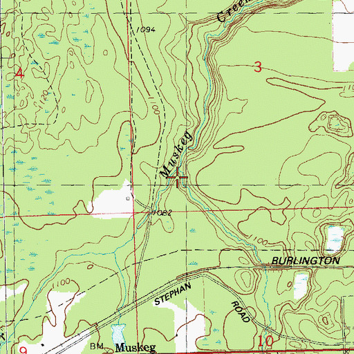 Topographic Map of Dahl Creek, WI