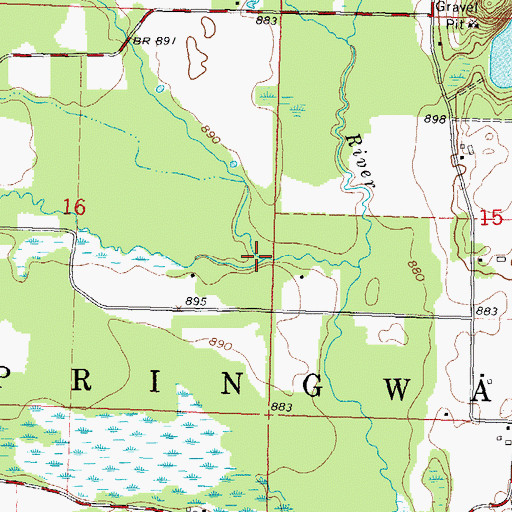 Topographic Map of Davies Creek, WI
