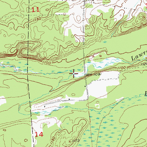 Topographic Map of Freburg Creek, WI
