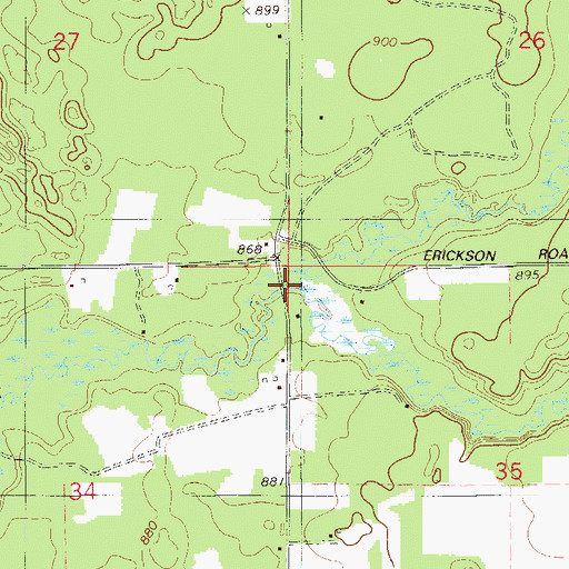 Topographic Map of North Fork Trade River, WI