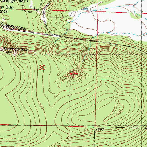 Topographic Map of South Bluff Basin, WI