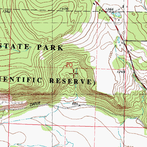 Topographic Map of East Bluff Basin, WI