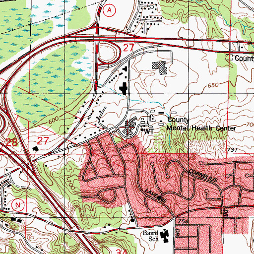 Topographic Map of Brown County Mental Health Center, WI