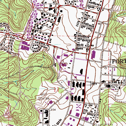 Topographic Map of Hutton Plaza Shopping Center, AL