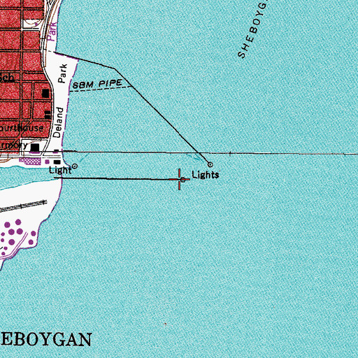 Topographic Map of South Pierhead Light, WI