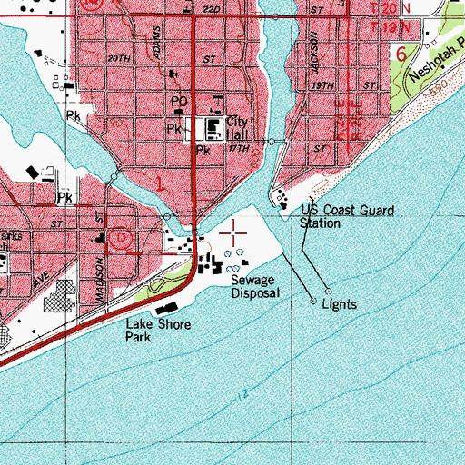 Topographic Map of Seagull Marina, WI