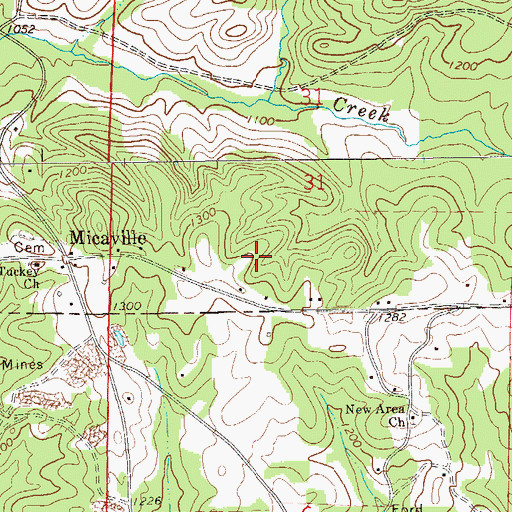 Topographic Map of Jordan Mine, AL