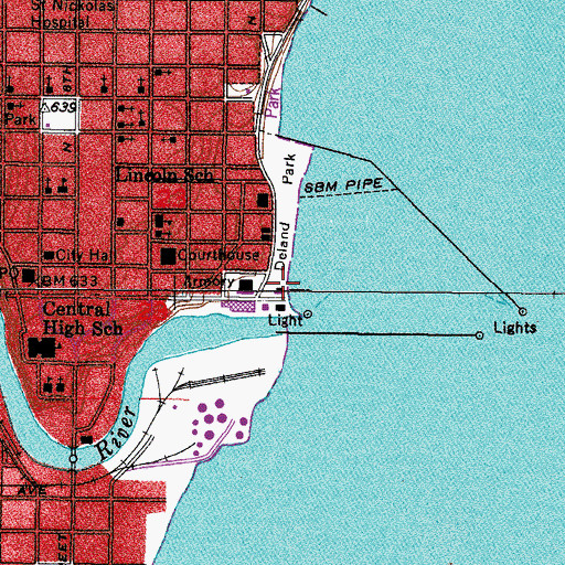 Topographic Map of Sheboygan Yacht Club, WI