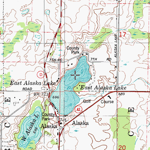 Topographic Map of Alaska Lake, WI