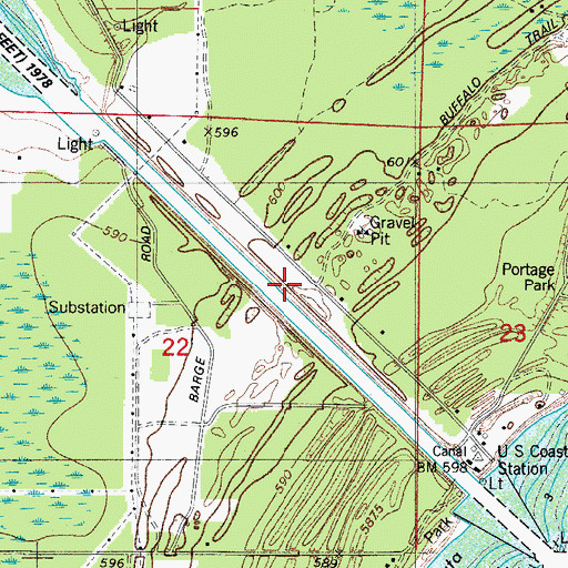Topographic Map of Sturgeon Bay Ship Canal, WI