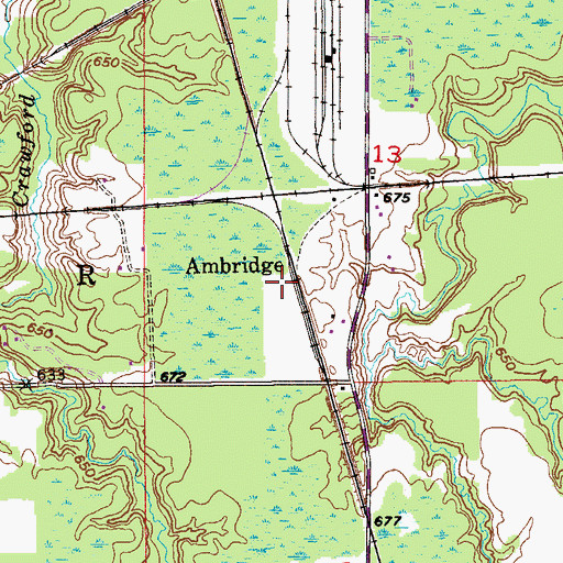 Topographic Map of Ambridge, WI