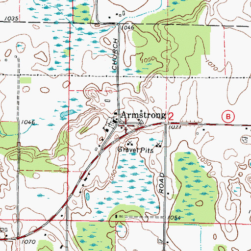 Topographic Map of Armstrong, WI