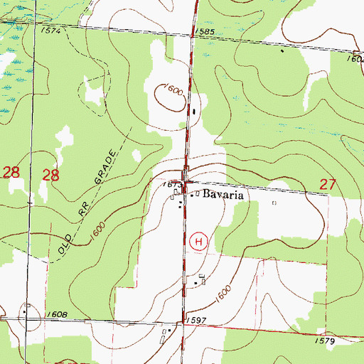 Topographic Map of Bavaria, WI