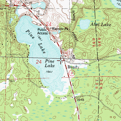 Topographic Map of Bundy, WI