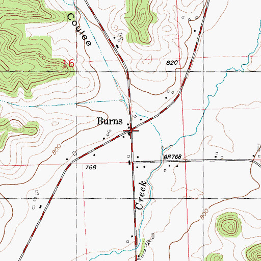 Topographic Map of Burns, WI
