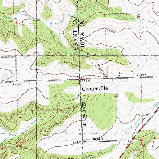 Topographic Map of Centerville, WI