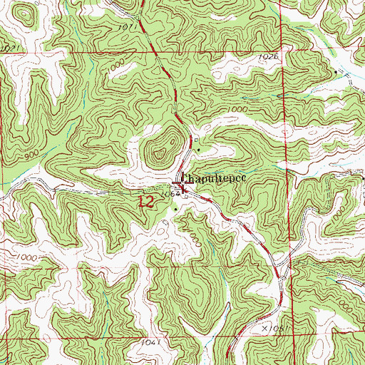 Topographic Map of Chapultepee, WI