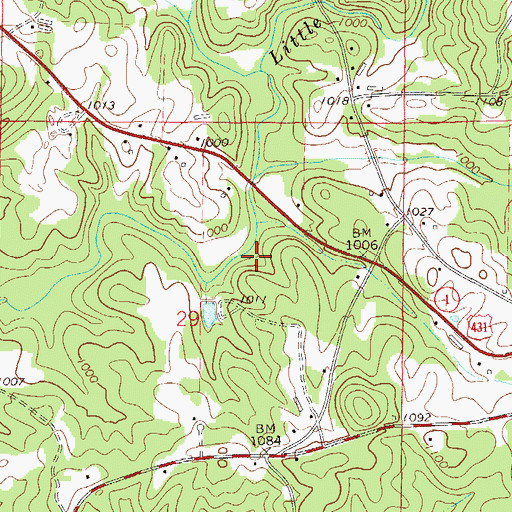 Topographic Map of Great Southern Number Two Mine, AL