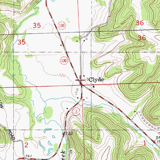Topographic Map of Clyde, WI